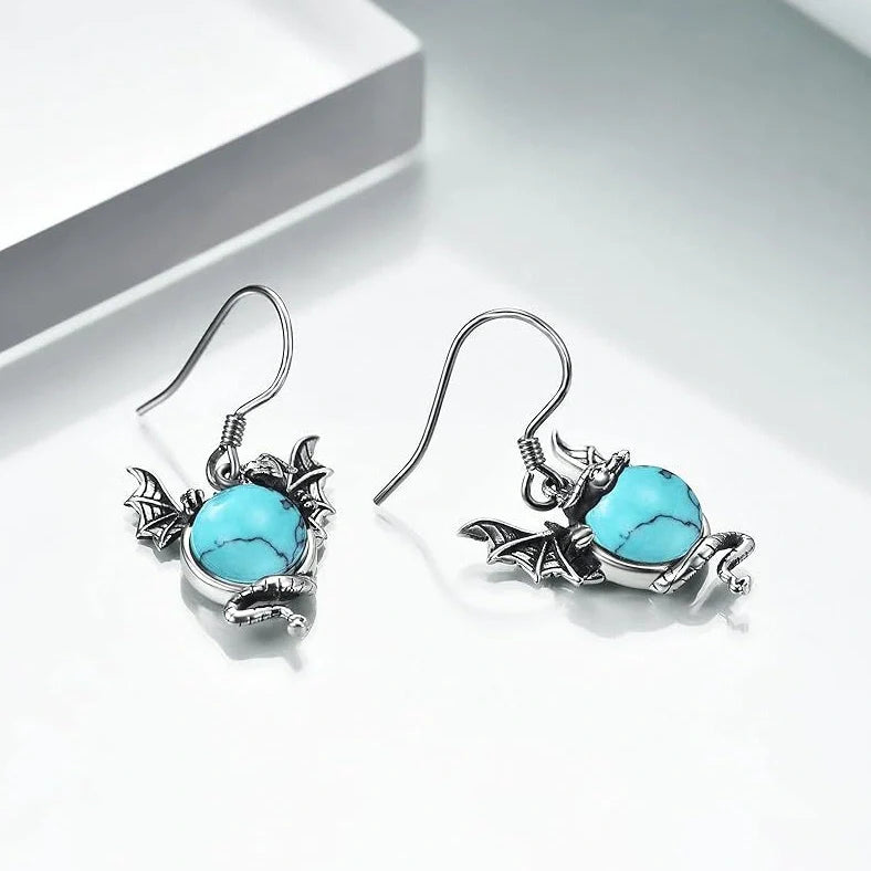 Zinc alloy dragon earrings with electroplating finish showing zodiac animal designs