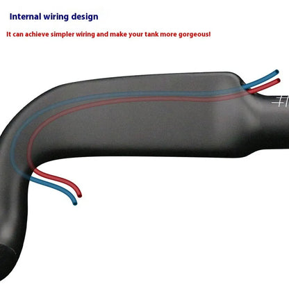 Carbon fibre road bicycle handlebar with double line design in red and black colour options