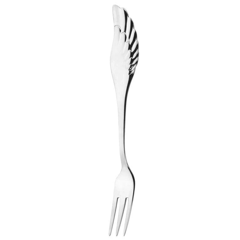 304 stainless steel angel wing spoon and fork set in various colors