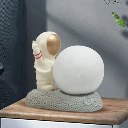 Modern astronaut night lamp with color-changing LED and detachable design
