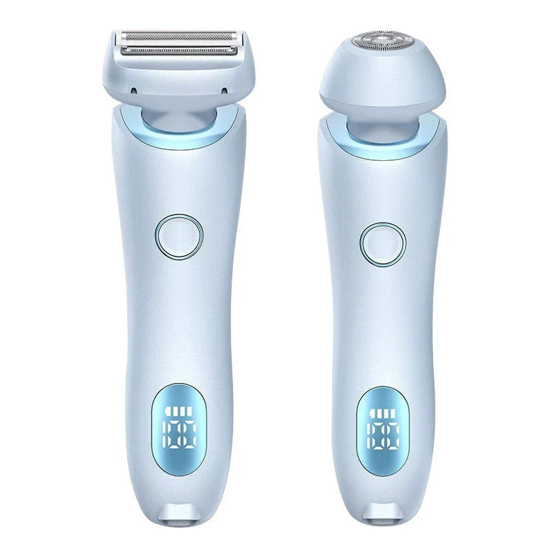 Cordless women's electric shaver with specialized square foil head and hypoallergenic blades for smooth, hair-free skin