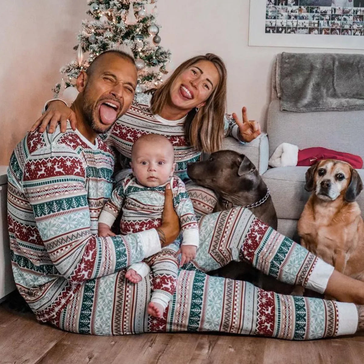 2024 Family Christmas Matching Pajamas Set in vibrant colors for all ages