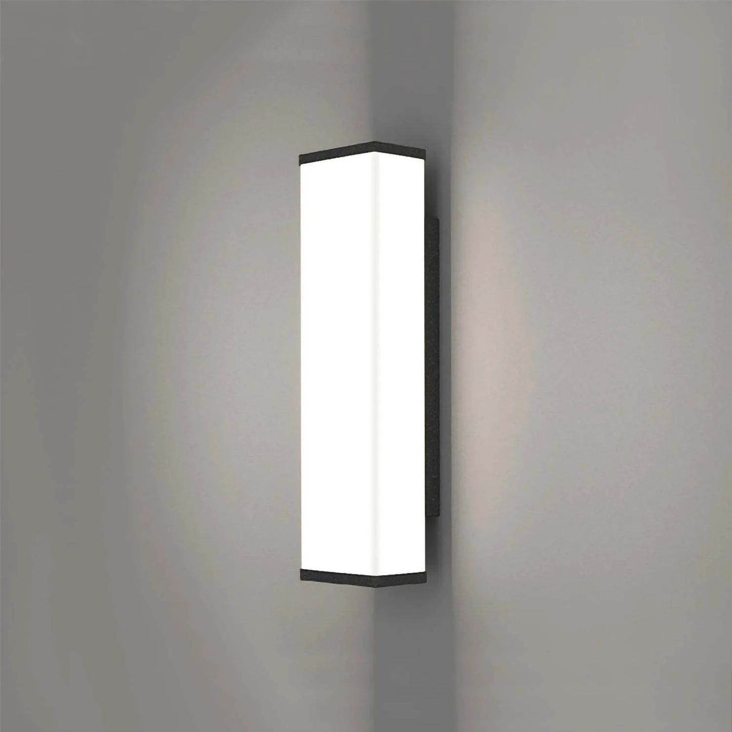 60cm long outdoor wall light with stainless steel housing and LED strip illumination for exterior spaces