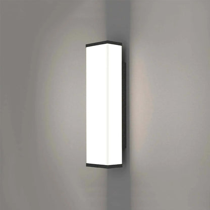 60cm long outdoor wall light with stainless steel housing and LED strip illumination for exterior spaces