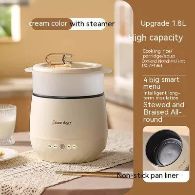 Household Mini Multi-function Rice Cooker with steamer, 1.8L capacity, compact size