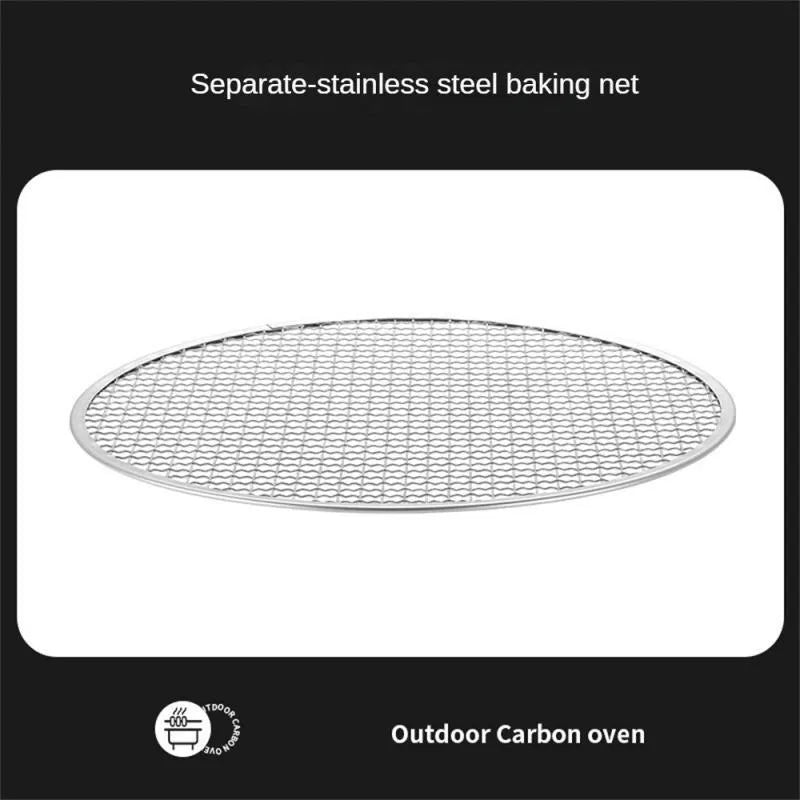 Detachable stainless steel portable barbecue grill with storage bag, shown assembled for outdoor use.