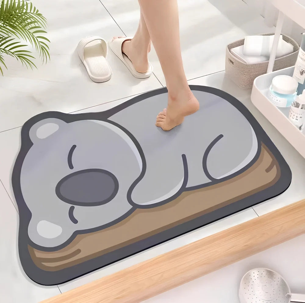 Diatom mud floor mat with irregular shape in multiple sizes for bathroom moisture absorption