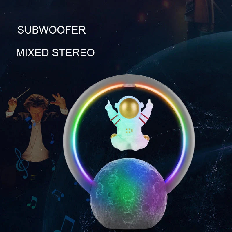 Floating Astronaut Bluetooth Speaker with magnetic levitation and RGB lighting