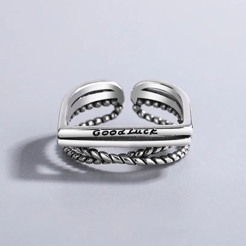 Retro punk distressed snake flower XINGX adjustable open mouth copper ring in unisex opening style