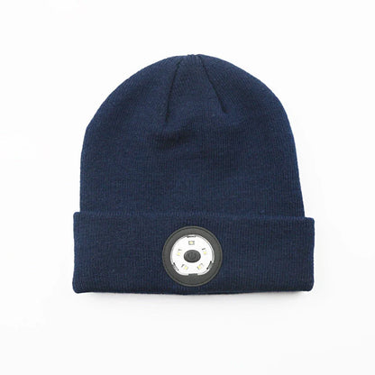 Warm Bluetooth Beanie with wireless music, hands-free calls, and outdoor lighting for active lifestyles