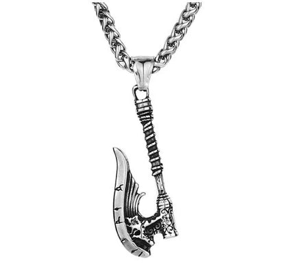 Stainless steel Norse rune necklaces with various Viking symbols and designs