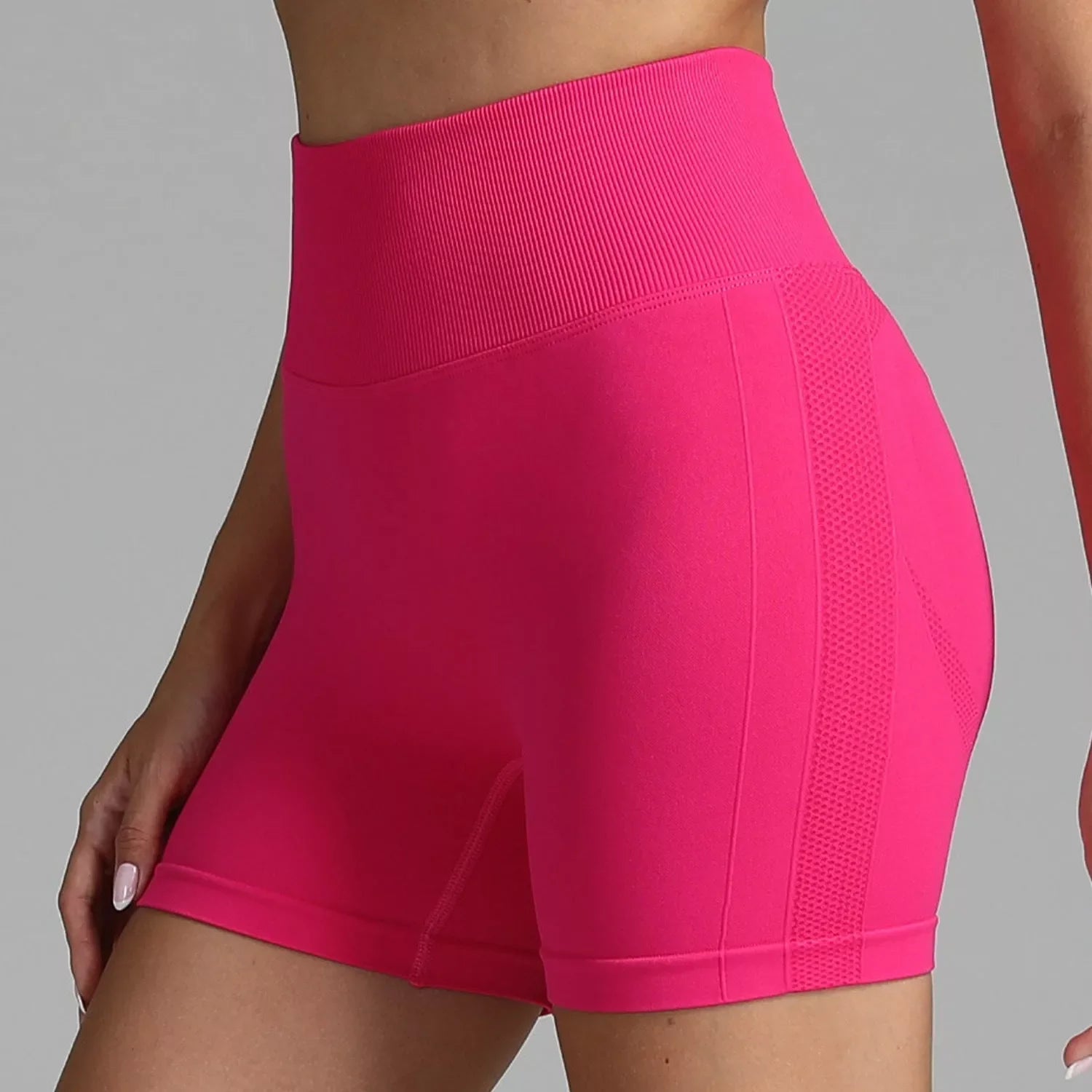 High waist seamless yoga shorts for women with hip-lifting design in various colors