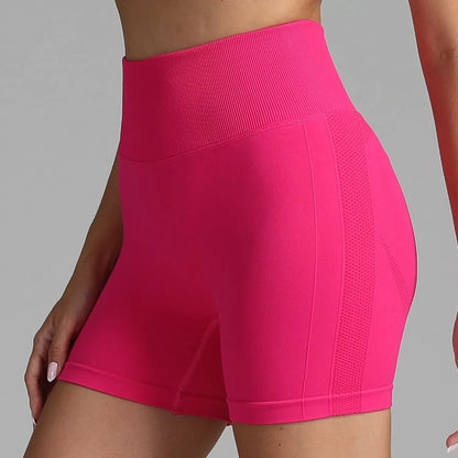 High waist seamless yoga shorts for women with hip-lifting design in various colors
