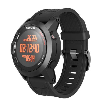 Black silicone watch strap with stainless steel fittings for Jiaming 26mm watch cases