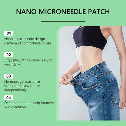 Pack of four slimming nano microneedle stickers with ginger and mugwort formulation