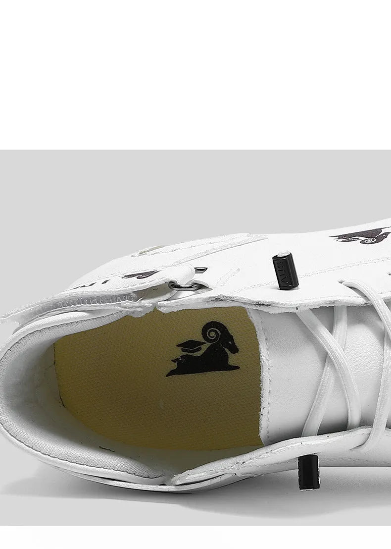 High top men's shoes in khaki with rubber soles and microfiber upper, showing round toe and middle tube height