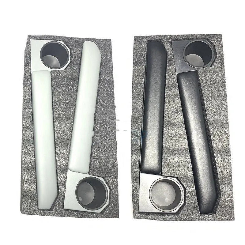 Grey car armrest door ring frame with magnetic sucker attachment system for vehicle door panels