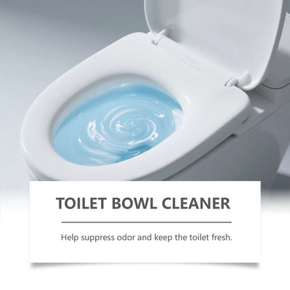Four sachets of toilet bowl cleaning powder totalling 120g on a bathroom background