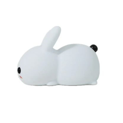Dimmable rabbit-shaped night light with soft silicone design and adjustable brightness for children's bedrooms