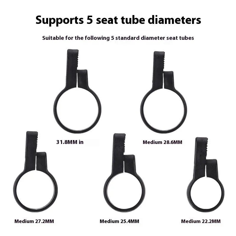 Red and yellow anti-theft bicycle taillight bracket for seat post mounting with reflective surfaces