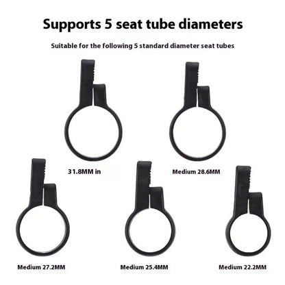Red and yellow anti-theft bicycle taillight bracket for seat post mounting with reflective surfaces