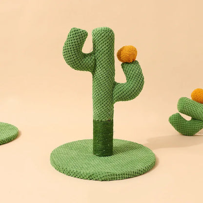 Masson cactus design cat scratching pole and a flat coconut tree sisal scratch board for cats.