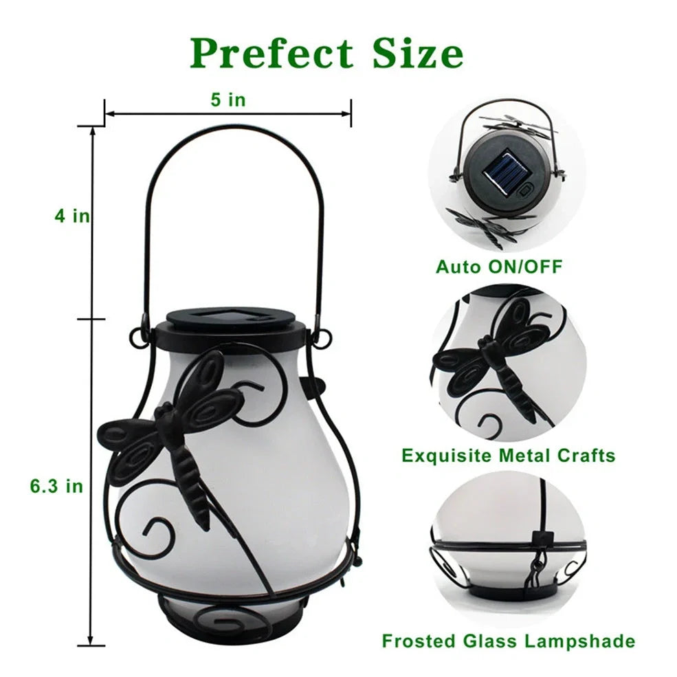 Solar-powered outdoor LED garden light with dynamic flame effect in European butterfly design