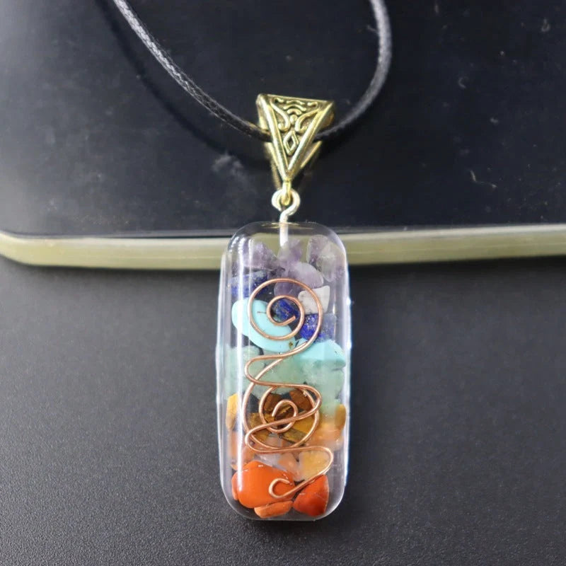 Captivating Healing Crystal Pendant with Natural Stones for Yoga, Meditation, and Spiritual Wellness