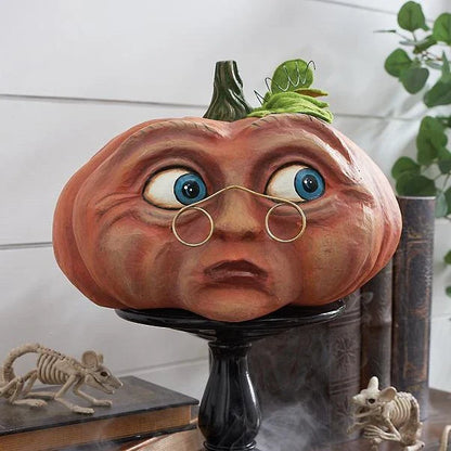 A collection of resin-crafted pumpkins in various sizes and shapes, perfect for Halloween decorations and displays.