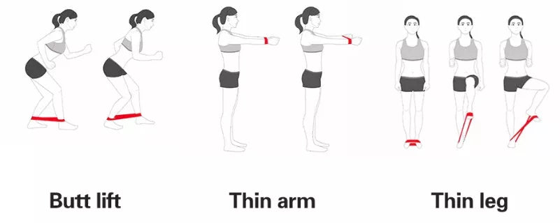 Durable rubber resistance bands for glutes, yoga, and pilates workouts in various colors