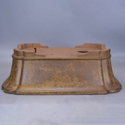 Purple sand rectangular flowerpot with segment design and double drainage angles for home gardening