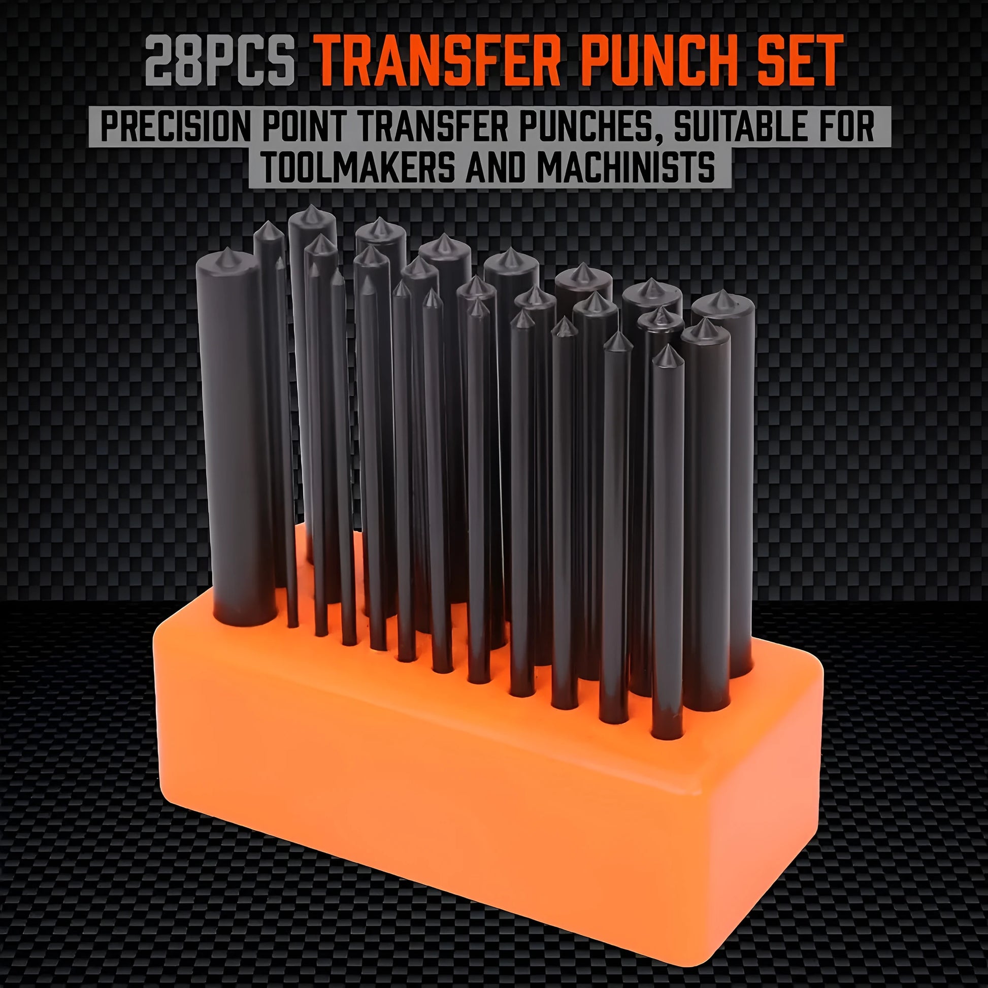 Orange punch needle tool with metal head for tufting and rug hooking crafts