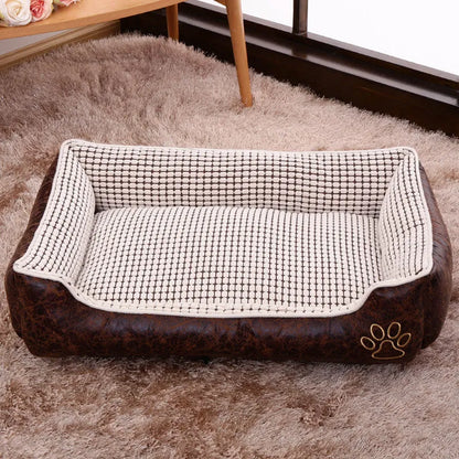 Flannel dog kennel in grey, coffee or beige, removable washable pet house, sizes M to XXL