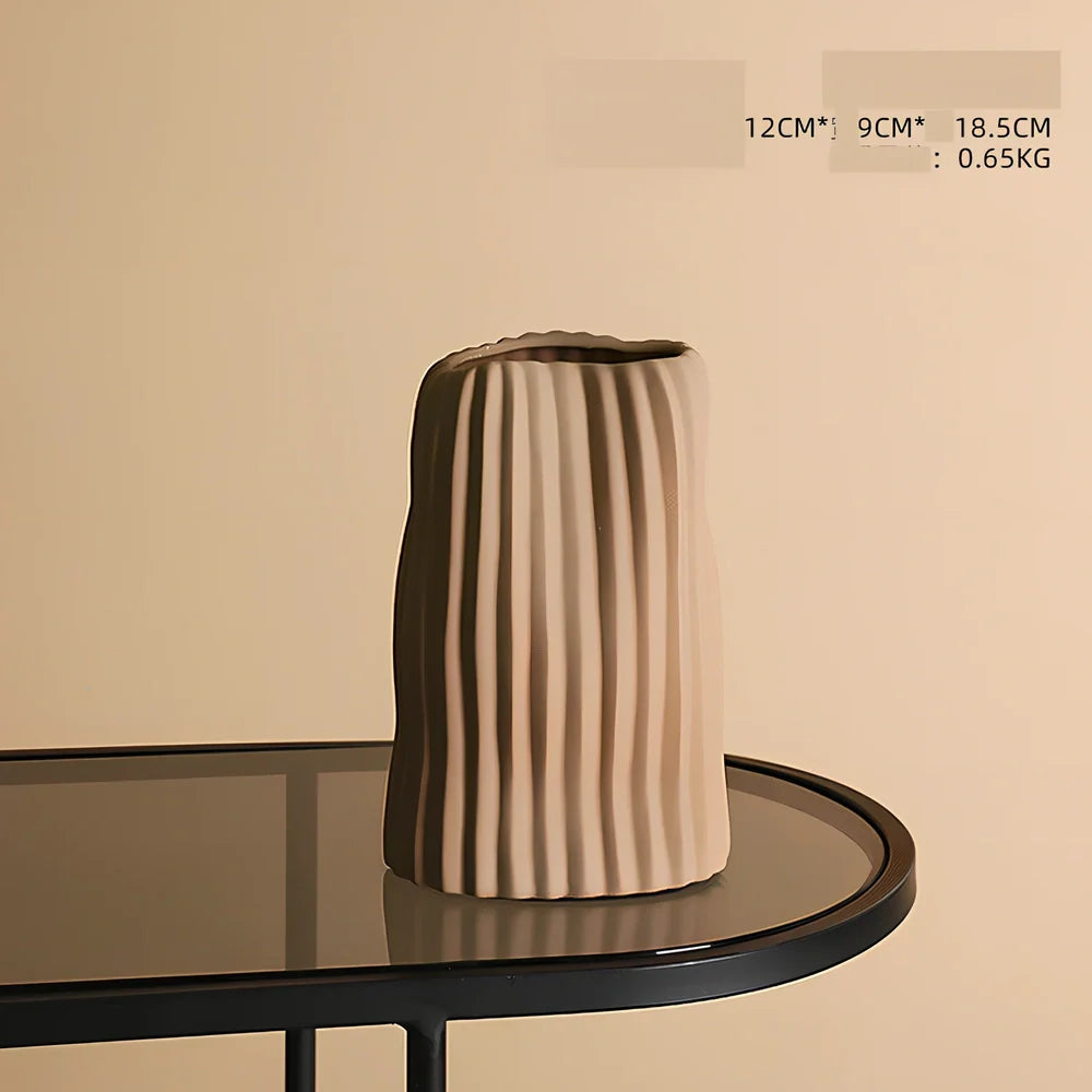 Ceramic mosaic vase 25cm height with floral arrangement in apricot colour option