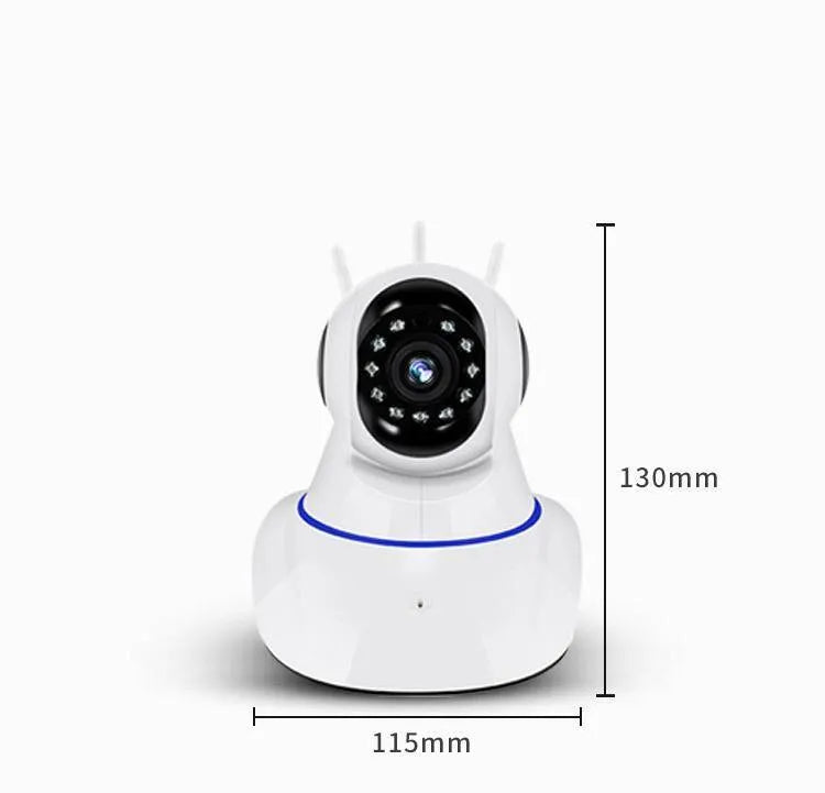 Wireless dome surveillance camera with night vision, 115mm by 130mm size, in white colour