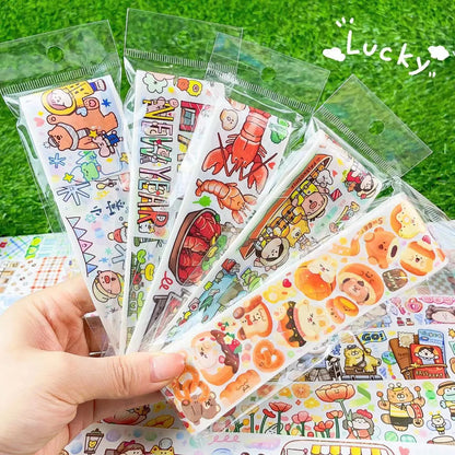 Haemorrhoid tape packaging stickers with cute cartoon characters on Japanese paper, 42 style options
