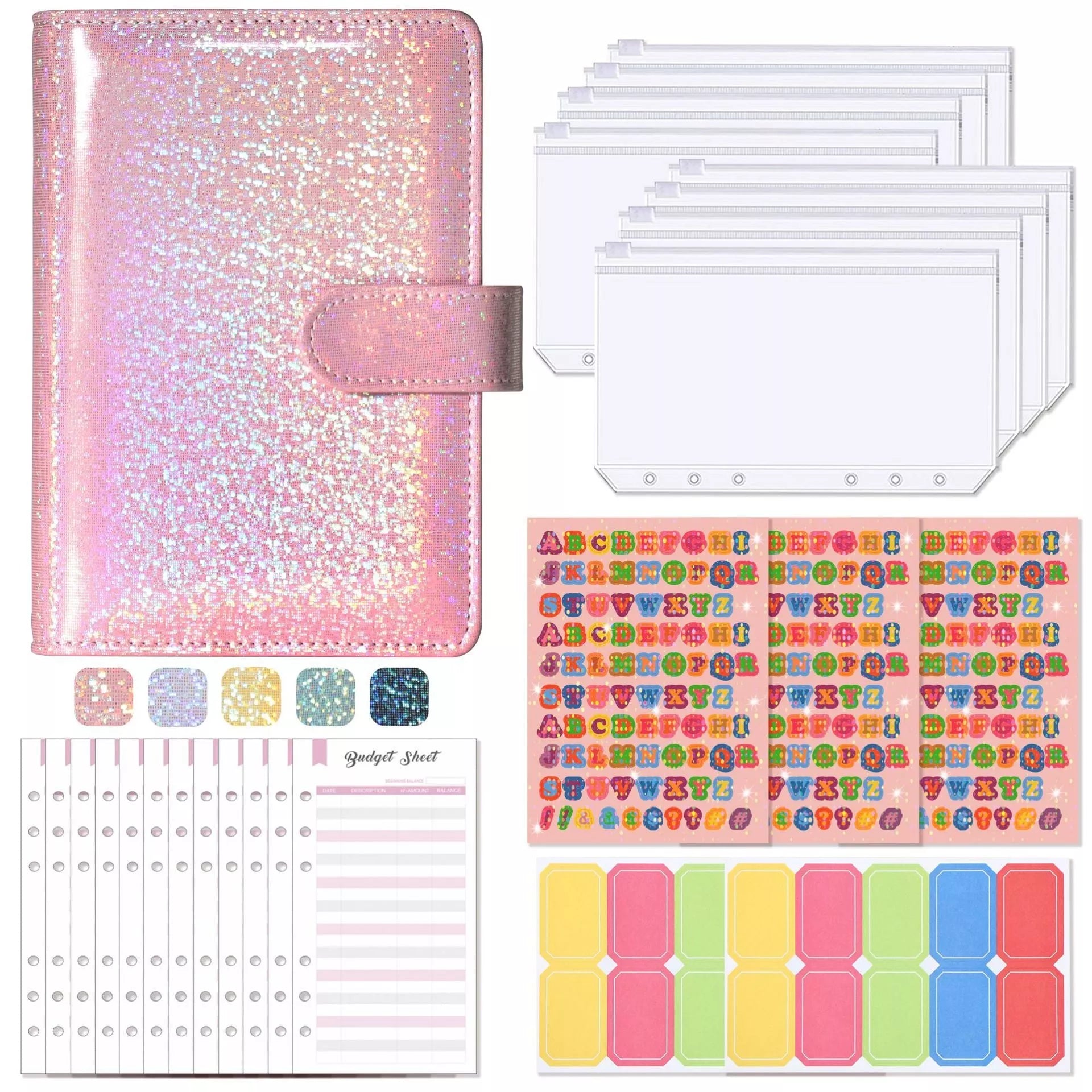 A6 Clip Notebook with imitation leather cover in various colors