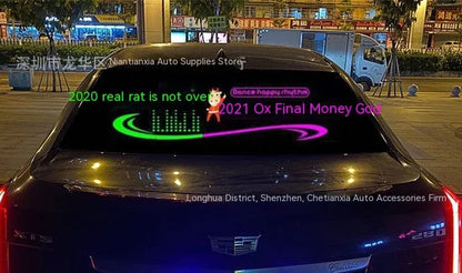 90cm by 25cm car voice control rhythm light with electroluminescent panel showing music-synchronised patterns