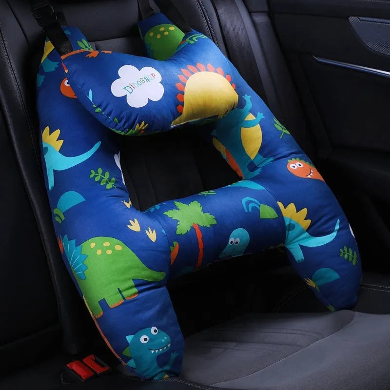 55x70cm car pillow with choice of 20 character patterns including dinosaur, unicorn, and bunny designs