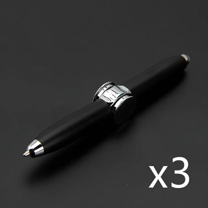 Multifunctional decompression gyro ballpoint pen showing 10.3cm length and spinning mechanism