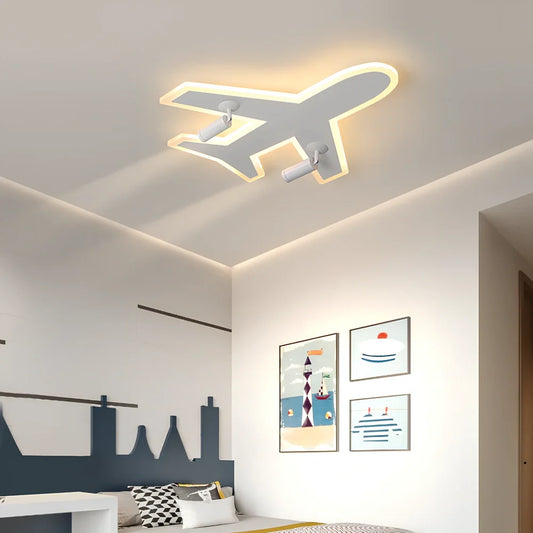 Modern minimalist LED ceiling lamp with acrylic diffuser and remote control for children's room lighting