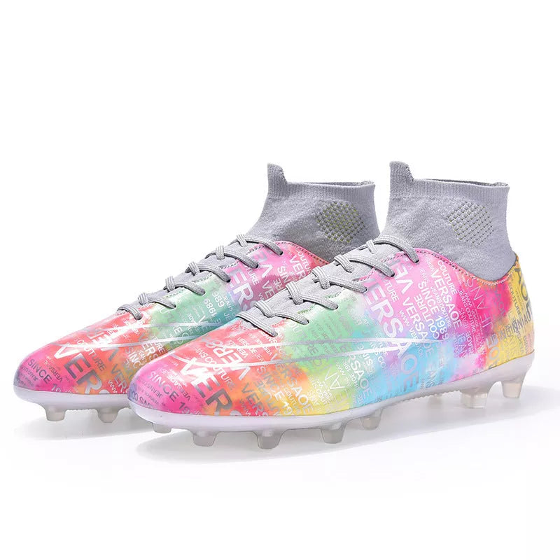 High-top soccer shoes for boys and girls with non-slip rubber outsole