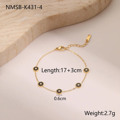 Women's stainless steel bracelet with 18K gold plating and geometric design