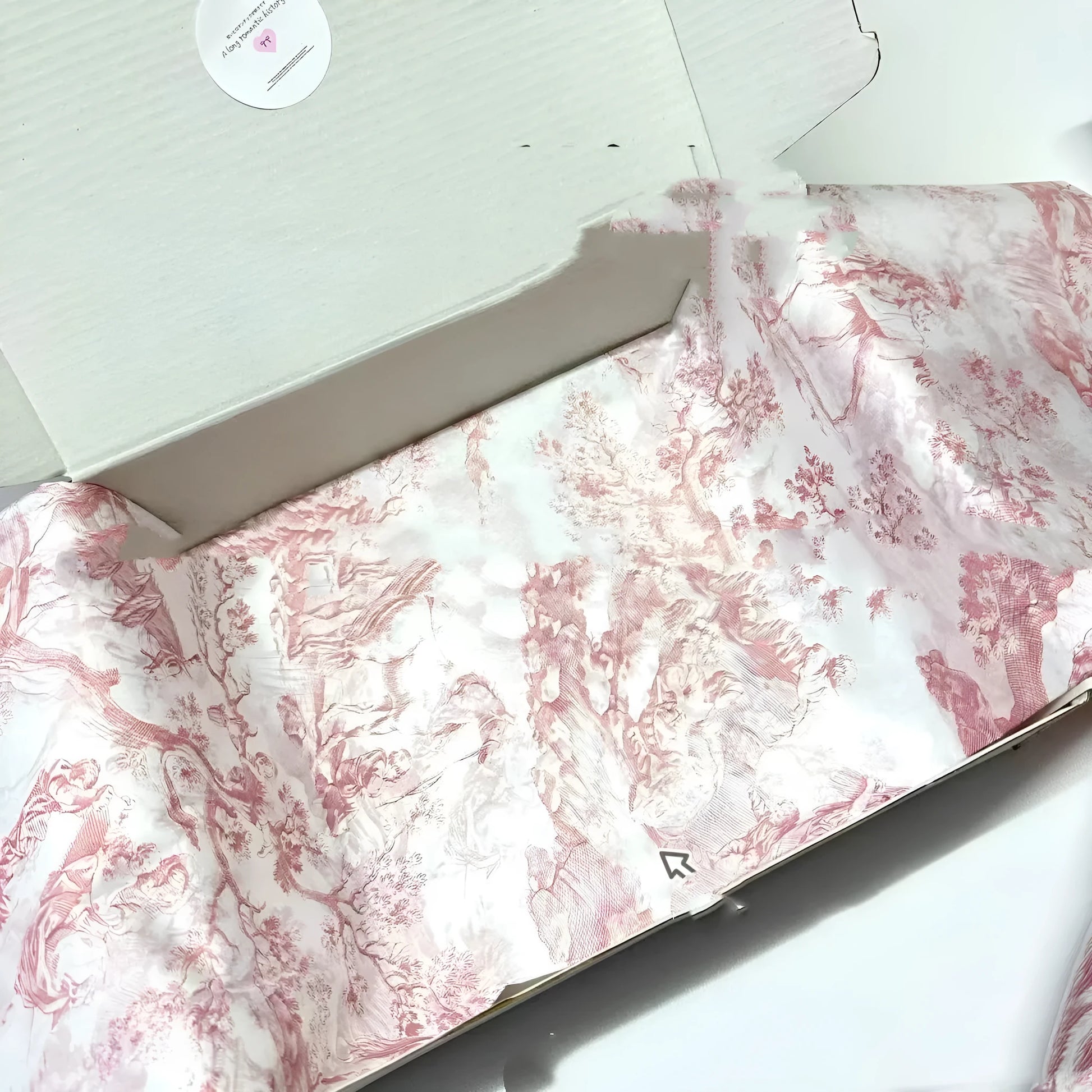Single sheet of French MG tissue paper in a pink and purple blend, showing its large 50x70cm size.