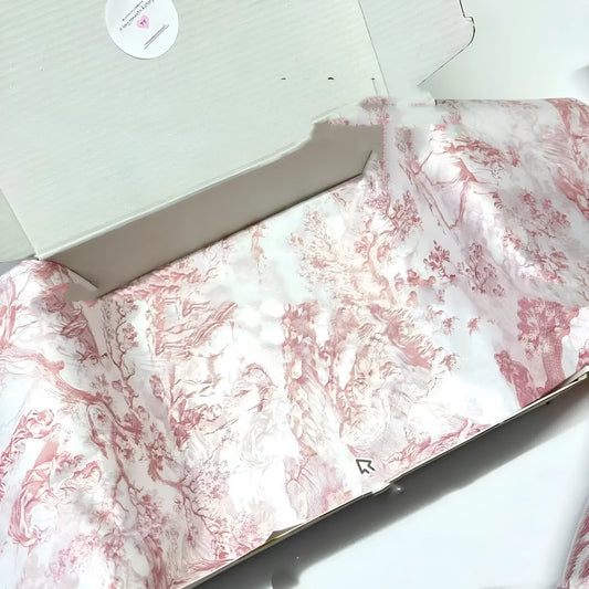 Single sheet of French MG tissue paper in a pink and purple blend, showing its large 50x70cm size.