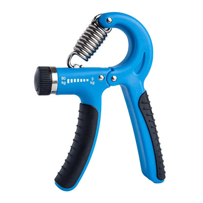 Adjustable counting hand gripper exerciser showing digital display and TPR handles in a selected colour.
