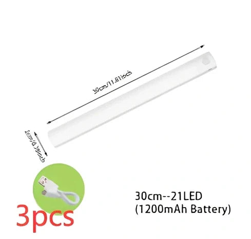 Stainless steel wireless LED motion sensor night light with magnetic wall mounting