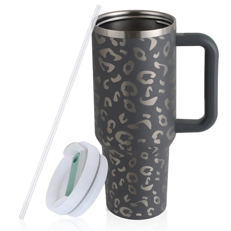 40oz stainless steel straw coffee mug with handle for travel, bisphenol A free, large capacity