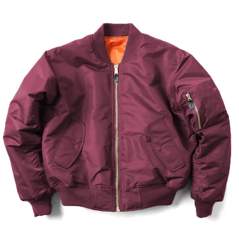 American Workwear Pilot cotton-padded jacket in army green with loose-fit design and double-sided wear-resistant nylon fabric