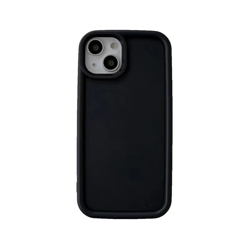 Frosted skin feeling solid colour silicone iPhone case on a phone